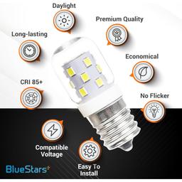 [Lifetime Warranty] 8206232A 3W E17 Base Microwave LED Bulb Dimmable, 6000K Cold Daylight, 40W Incandescent Equivalent, 110V-130V 240 lumens thumbnail 3
