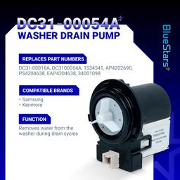 [Lifetime Warranty] DC31-00054A Washer Drain Pump Motor Assembly - Compatible with Samsung Maytag Kenmore Washing Machines - Replaces AP4202690 DC31-00016A 1534541 PS4204638 62902090 thumbnail 7