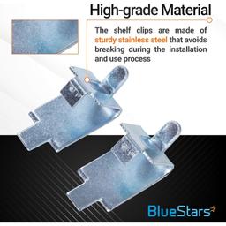 [Lifetime Warranty] 920158 Freezer Shelf Clips - Stainless Steel Support for Refrigerators, Replacement Freezer Cooler Shelf Support, Exact Fit Replacement Shelf Square Buckles Clips - Pack of 10 thumbnail 1