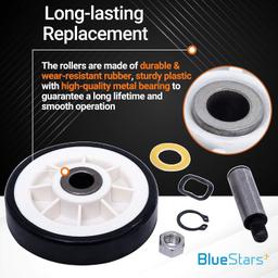 [Lifetime Warranty] 12001541 303373 Dryer Roller Kit, 306508 Drum Bearing Kit, WP6-3700340 Idler Pulley & WP33002535 Drum Belt - Fit for Crosley Jenn-Air Maytag Neptune 3000 Series MDE6000AYW MDE5500AYW thumbnail 4