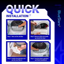 [Lifetime Warranty] DV42H5200EP DV45K6500EV DVE45M5500W DV42H5000EW Dryer Lint Filter Trap DC61-02595A with Brush - Compatible with Samsung Dryer - Replaces 2069505 PS4206799 AP4578777 thumbnail 1