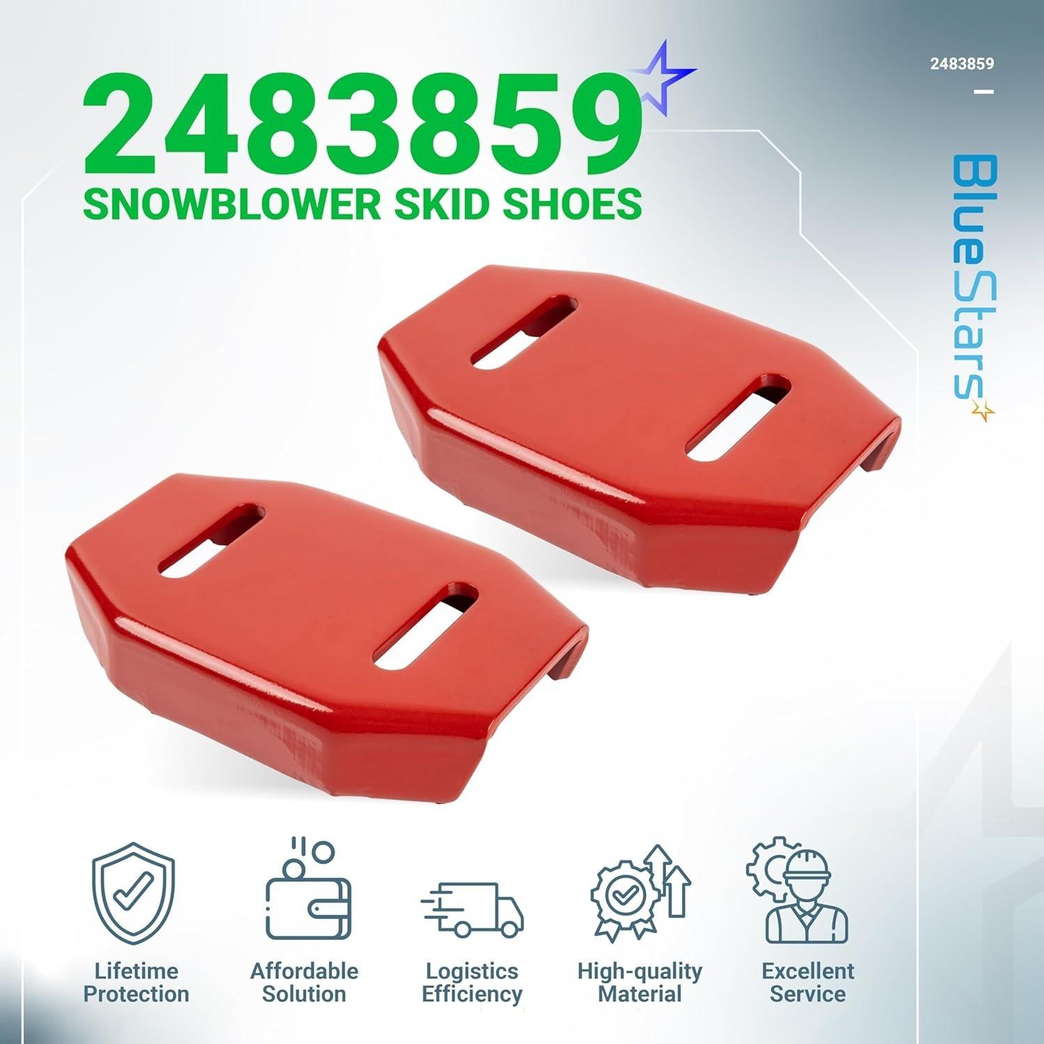 [Lifetime Warranty] 02483859 24599 Snow Blower Double Roller Skid Shoe - Pack of 2 image 1
