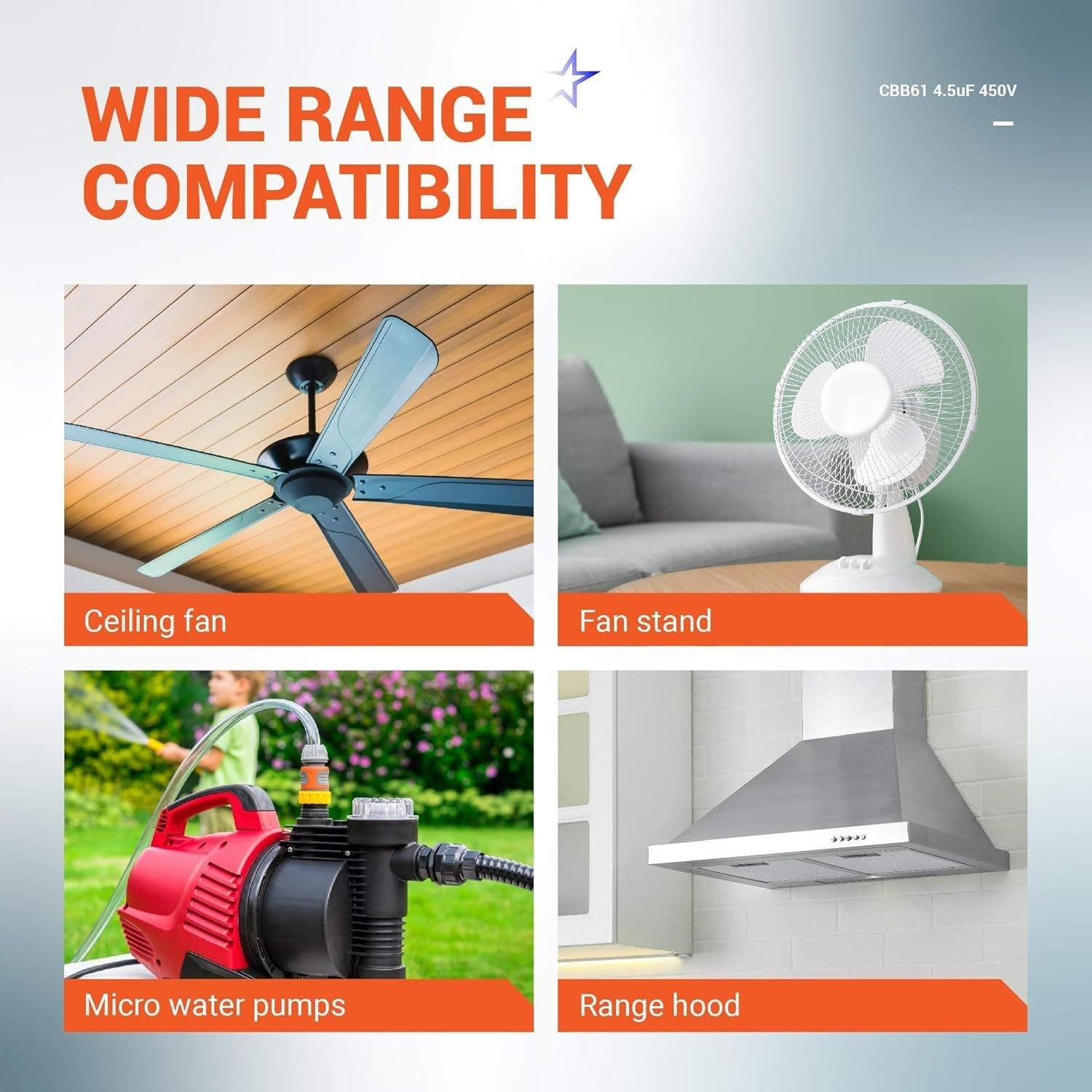 [Lifetime Warranty] CBB61 5 uF 2-Wire 250V 450V AC Ceiling Fan Capacitor image 4