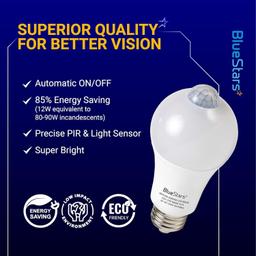 [Lifetime Warranty] Motion Sensor Light Bulbs 12W (100W Equivalent), E26 Dusk to Dawn Motion Detector Security LED Bulb 5000K Daylight - Pack of 4 thumbnail 1