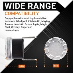 [Lifetime Warranty] 661566 Dishwasher High Limit Thermostat - Compatible with Whirlpool Kenmore KitchenAid Amana Maytag Dishwashers - Replaces WP661566 3371618 W10339474 AP6010246 PS11743423 - Pack of 2 thumbnail 5