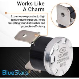 [Lifetime Warranty] 661566 Dishwasher High Limit Thermostat - Compatible with Whirlpool Kenmore KitchenAid Amana Maytag Dishwashers - Replaces WP661566 3371618 W10339474 AP6010246 PS11743423 - Pack of 2 thumbnail 1