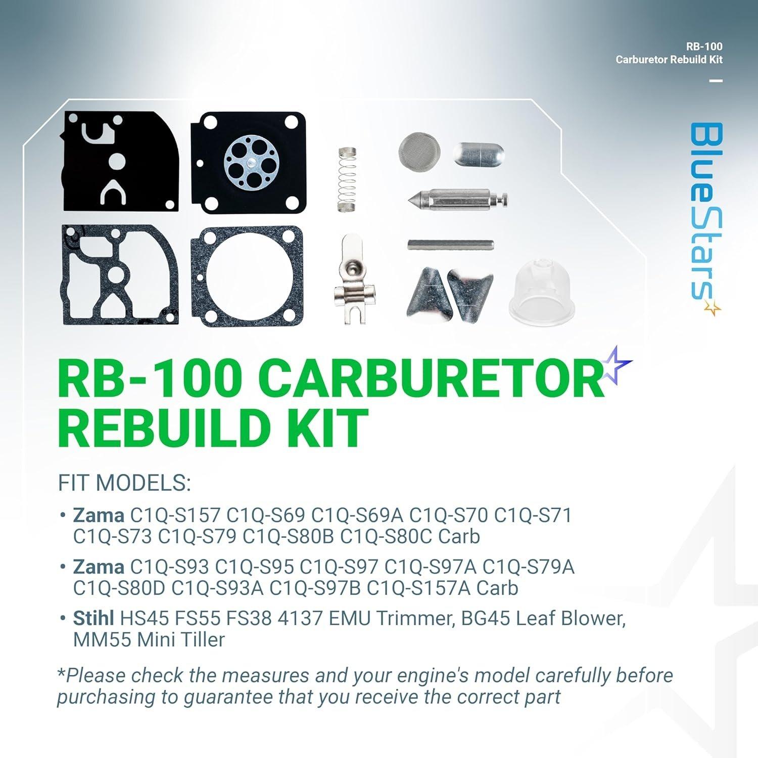 [Lifetime Warranty] RB-100 Carburetor Rebuild Kit with Primer Bulb image 2