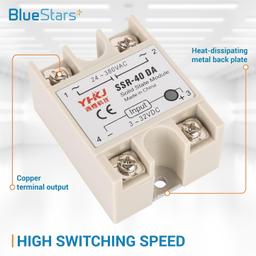 2PCS Solid State Relay SSR-40DA DC to AC Input 3-32VDC Output 24-380VAC 40A Single Phase Semi-Conductor Relay Module thumbnail 6