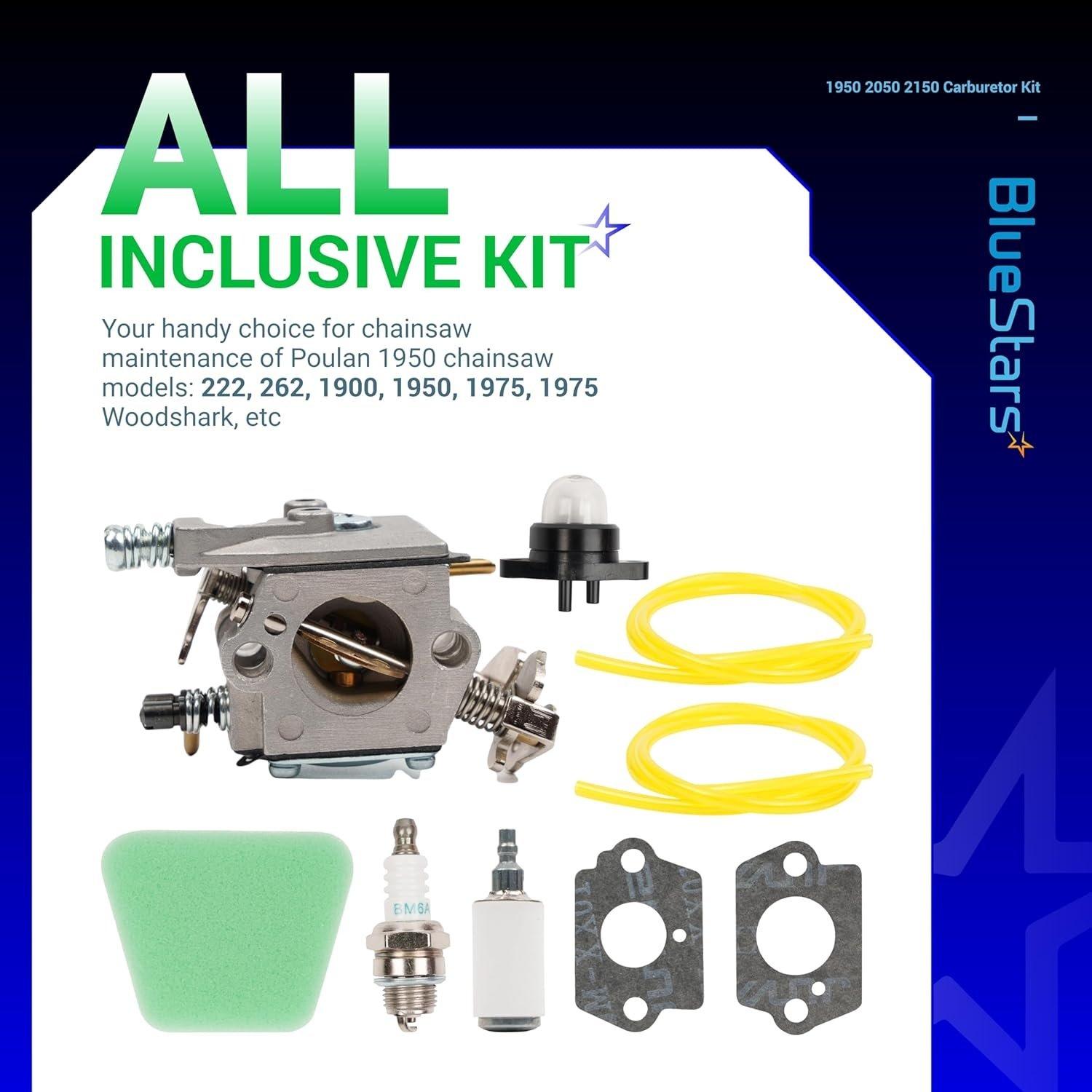 1950 2050 2150 Carburetor Kit with Air Filter Fuel Line Spark Plug image 2