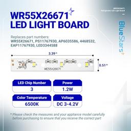 [Lifetime Warranty] WR55X26671 Refrigerator LED Light Board - Compatible with GE Refrigerators - Replaces PS11767930, AP6035586, 4468532, EAP11767930 - Pack of 2 thumbnail 6