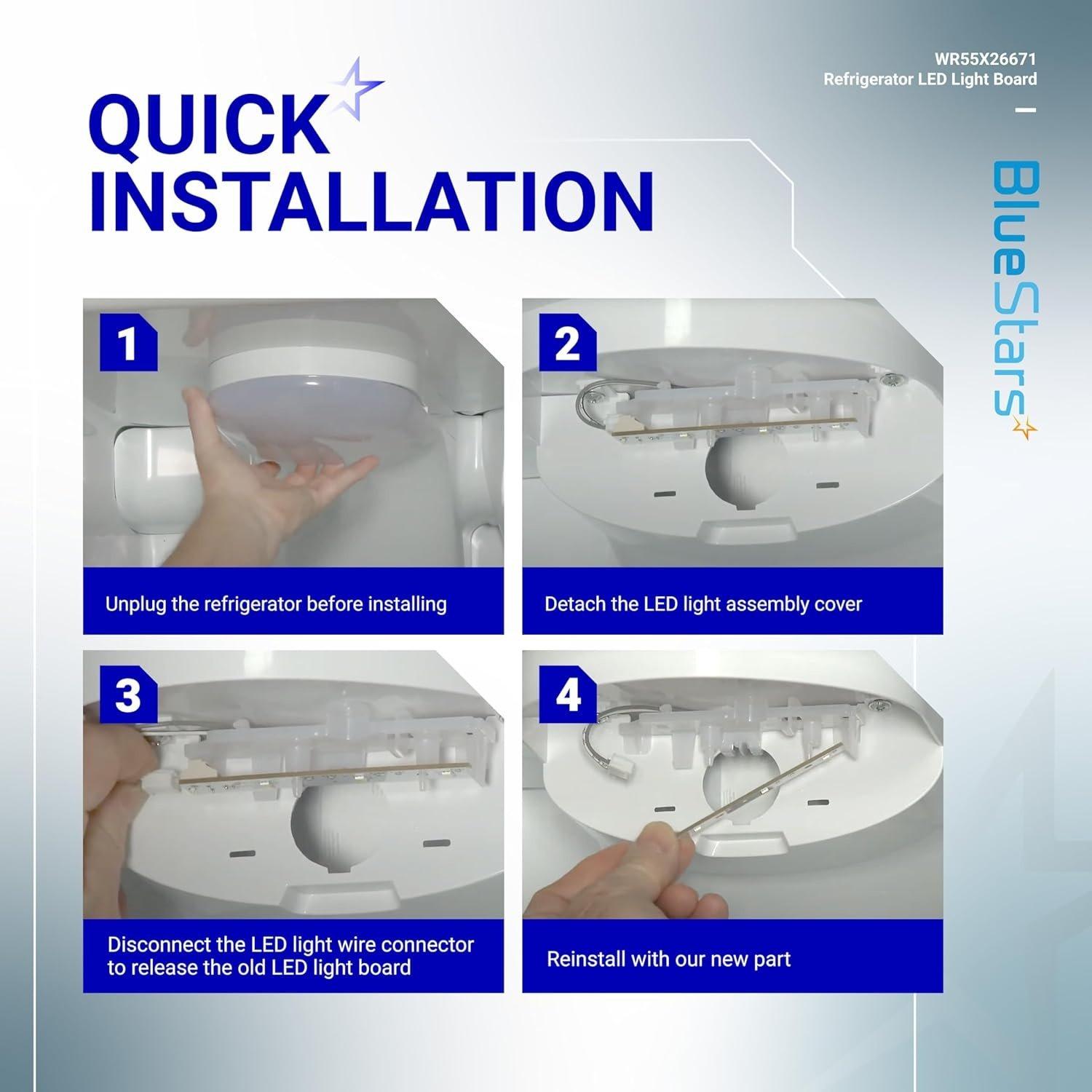 [Lifetime Warranty] WR55X26671 Refrigerator LED Light Board - Compatible with GE Refrigerators - Replaces PS11767930, AP6035586, 4468532, EAP11767930 - Pack of 2 image 2