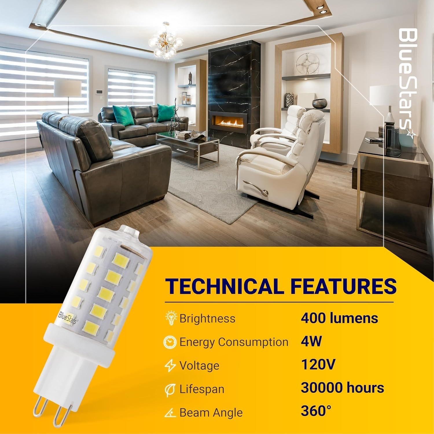 [Lifetime Warranty] G9 LED Bulbs, 4W (40W Equivalent), 6000K Daylight, Dimmable, No-Flicker - Pack of 10 image 7