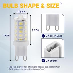 [Lifetime Warranty] G9 LED Bulbs, 4W (40W Equivalent), 6000K Daylight, Dimmable, No-Flicker - Pack of 10 thumbnail 8
