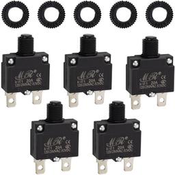 [Lifetime Warranty] 20Amp Thermal Circuit Breaker 125/250V - Pack of 5 thumbnail 0