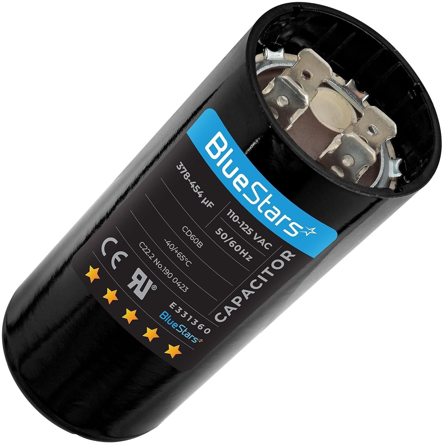 [Lifetime Warranty] 378-454 uF MFD 110-125 VAC Round Motor Start Capacitor - Fits Single-Phase Motors, Gear Motors image 0