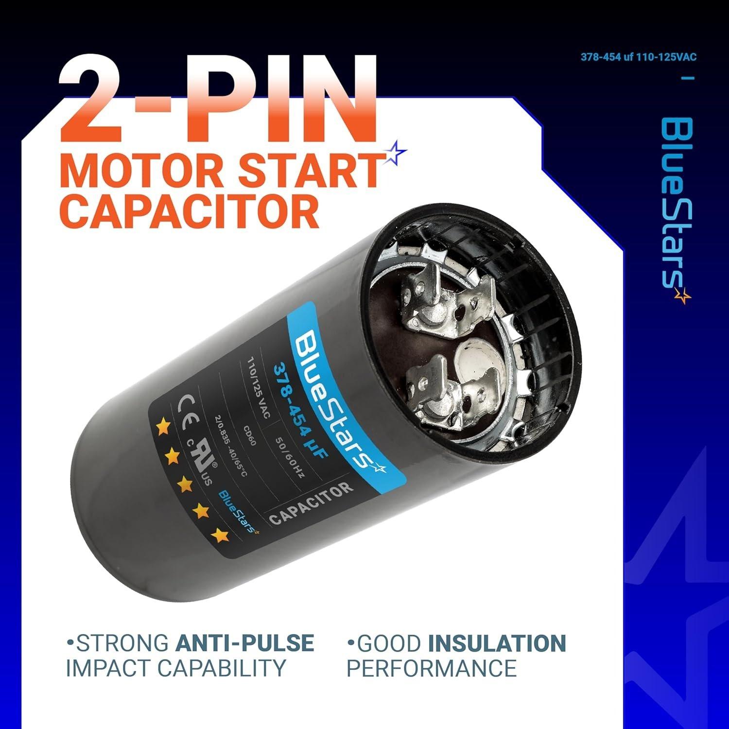 [Lifetime Warranty] 378-454 uF MFD 110-125 VAC Round Motor Start Capacitor - Fits Single-Phase Motors, Gear Motors image 6