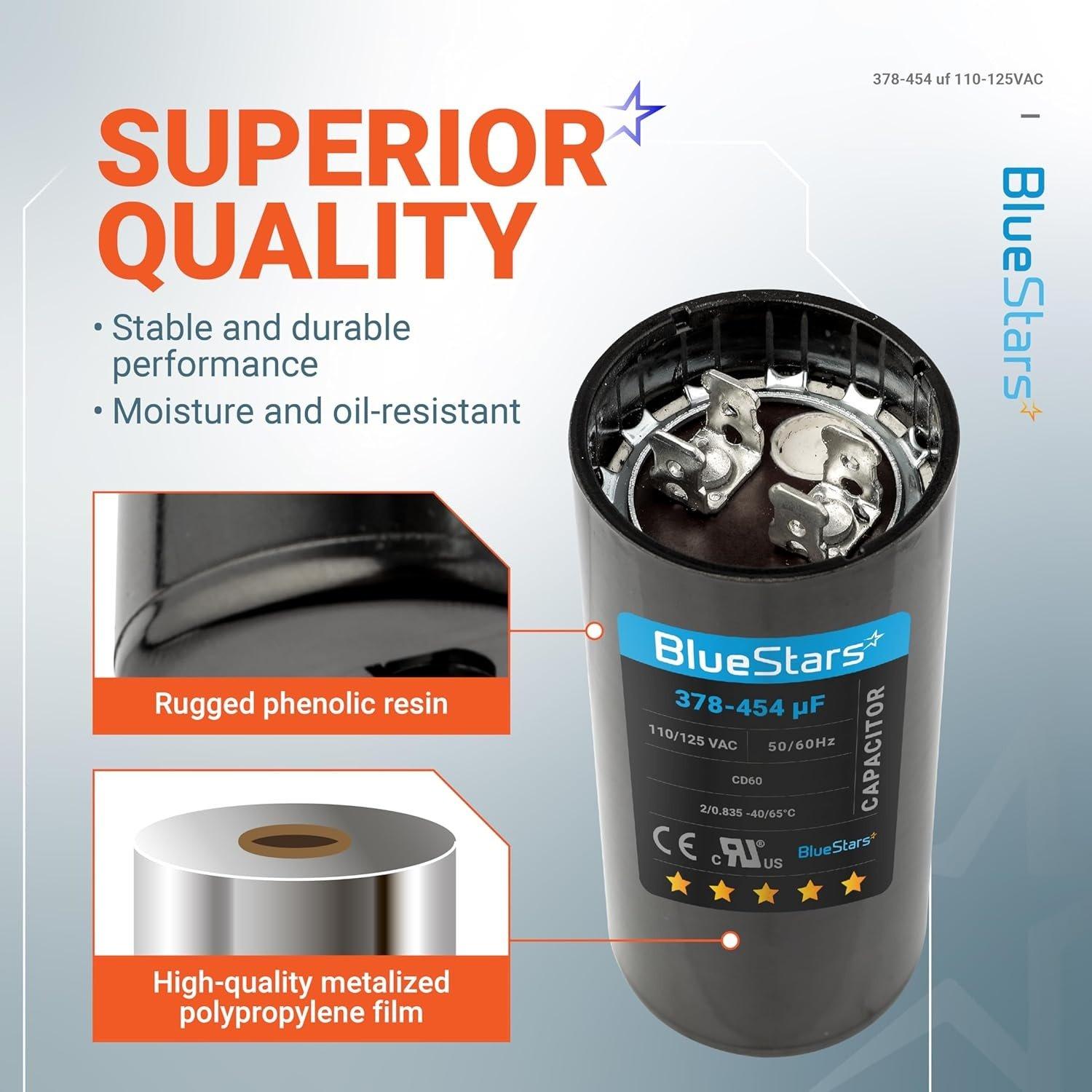 [Lifetime Warranty] 378-454 uF MFD 110-125 VAC Round Motor Start Capacitor - Fits Single-Phase Motors, Gear Motors image 7