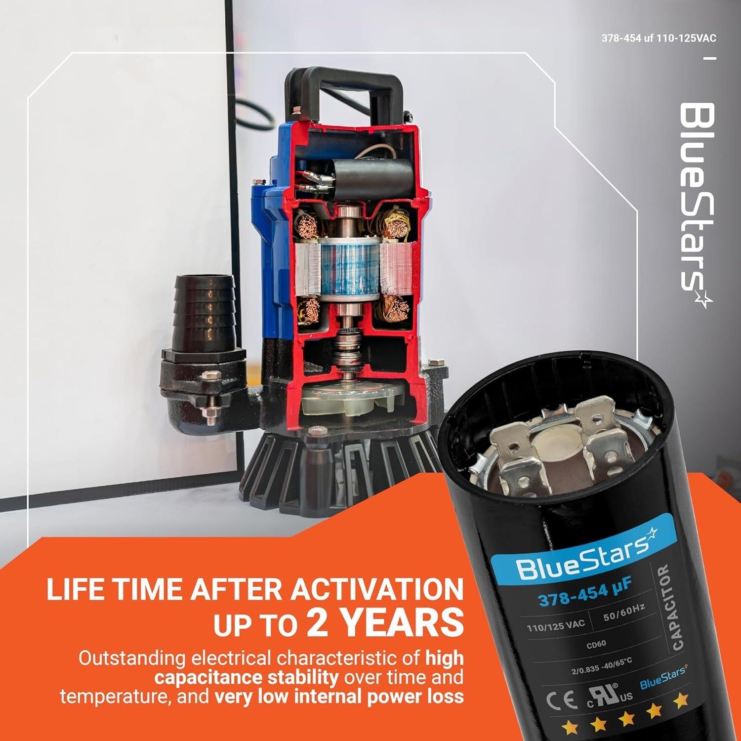 [Lifetime Warranty] 378-454 uF MFD 110-125 VAC Round Motor Start Capacitor - Fits Single-Phase Motors, Gear Motors image 4