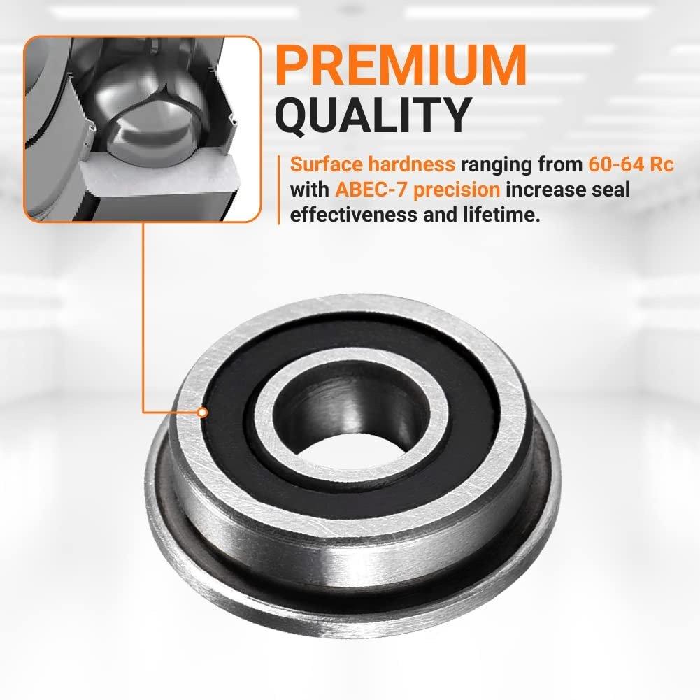 10 PCS F695-2RS Flanged Ball Bearing image 6