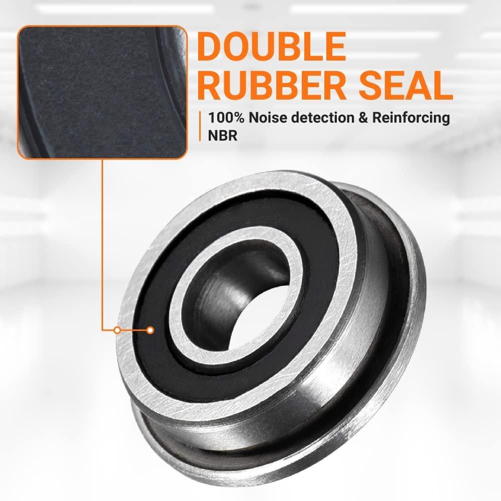 10 PCS F695-2RS Flanged Ball Bearing image 4