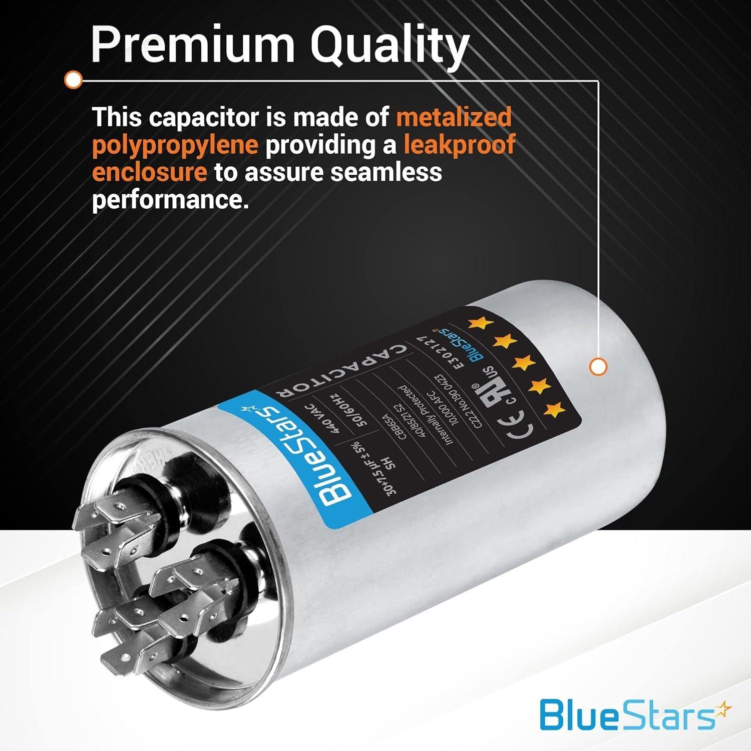 30+7.5 uF ±5% 30/7.5 MFD 370/440 VAC Dual Run Start Round Capacitor image 5