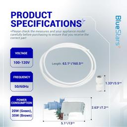 [Lifetime Warranty] W10408179 Water Inlet Valve for Refrigerator Kenmore Whirlpool KitchenAid - Replaces WPW10179146 W10155357 W10179146 WPW10179146VP W10408179 1938614 2186486 and more thumbnail 1