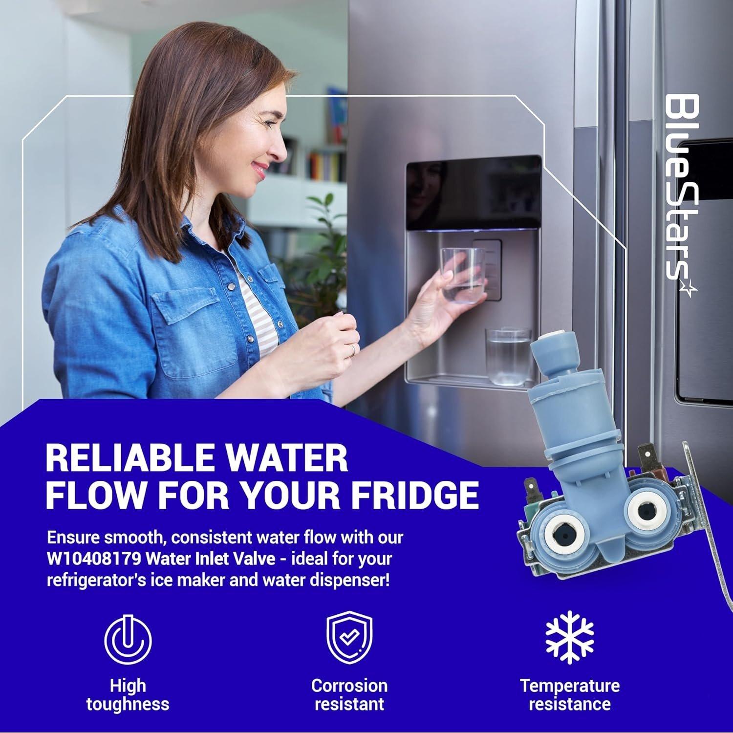 [Lifetime Warranty] W10408179 Water Inlet Valve for Refrigerator Kenmore Whirlpool KitchenAid - Replaces WPW10179146 W10155357 W10179146 WPW10179146VP W10408179 1938614 2186486 and more image 6