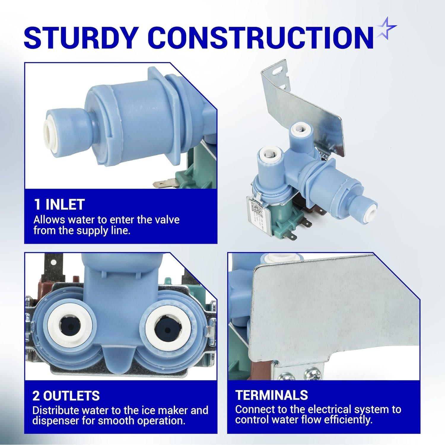 [Lifetime Warranty] W10408179 Water Inlet Valve for Refrigerator Kenmore Whirlpool KitchenAid - Replaces WPW10179146 W10155357 W10179146 WPW10179146VP W10408179 1938614 2186486 and more image 5