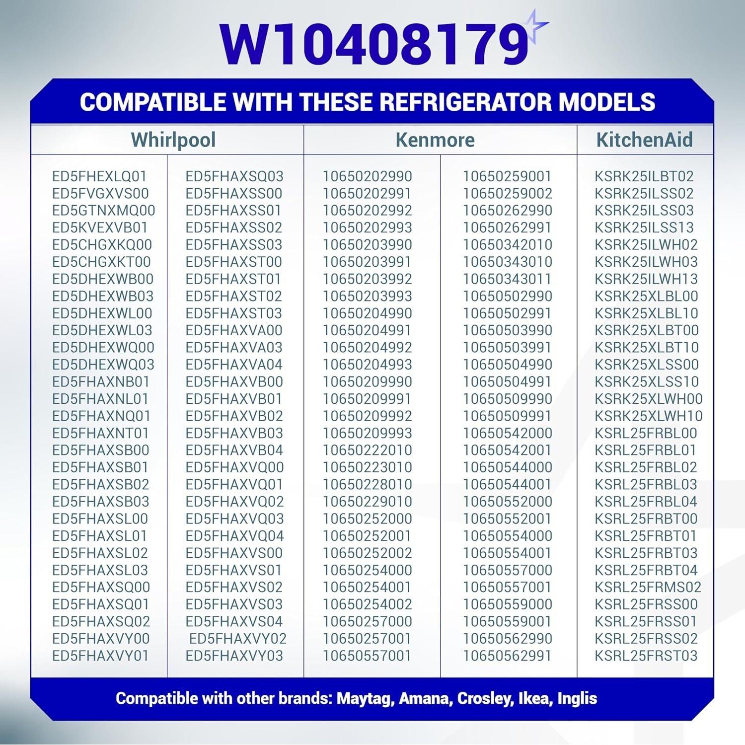 [Lifetime Warranty] W10408179 Water Inlet Valve for Refrigerator Kenmore Whirlpool KitchenAid - Replaces WPW10179146 W10155357 W10179146 WPW10179146VP W10408179 1938614 2186486 and more image 3