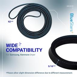 [Lifetime Warranty] 6602-001655 Dryer Drum Belt - Compatible with Samsung Kenmore Dryers - Replaces 5ph2337 6602-001314 PS413382 AP4373659 DV42H5200EP/A3 DV40J3000EW/A2 DV45H7000EW/A2 thumbnail 1