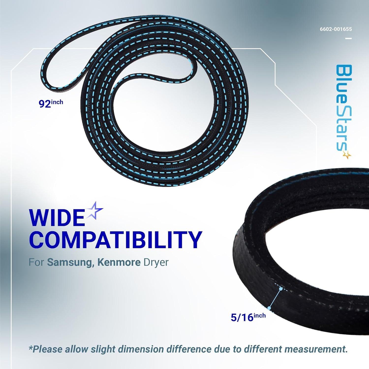 [Lifetime Warranty] 6602-001655 Dryer Drum Belt - Compatible with Samsung Kenmore Dryers - Replaces 5ph2337 6602-001314 PS413382 AP4373659 DV42H5200EP/A3 DV40J3000EW/A2 DV45H7000EW/A2 image 1