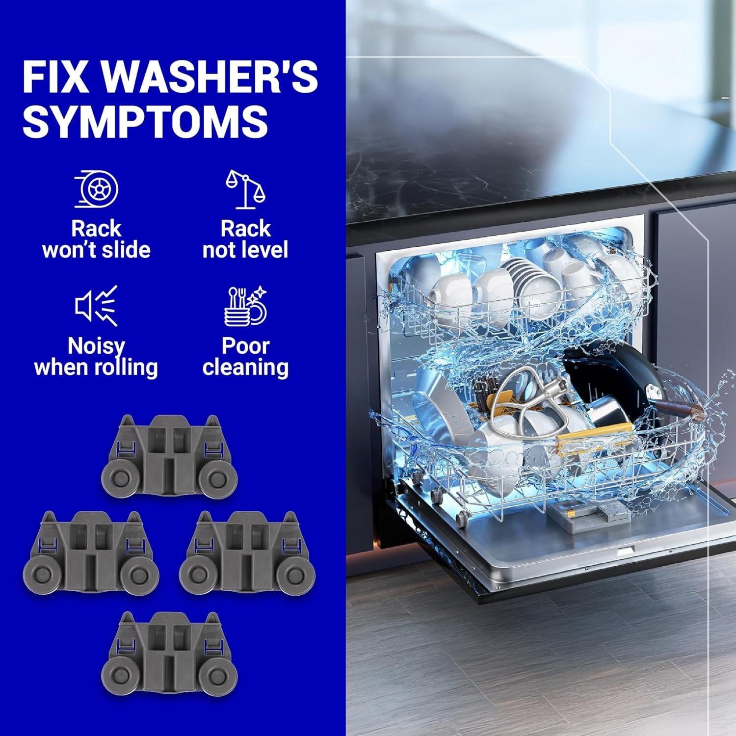 [Lifetime Warranty] W10195417 Dishwasher Lower Rack Wheels - Compatible with Kenmore Whirlpool KitchenAid Jenn-Air - Replaces AP4538395 PS2579553 WPW10195417 AH2579553 EA2579553 - Pack of 4 image 8