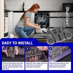 [Lifetime Warranty] W10195417 Dishwasher Lower Rack Wheels - Compatible with Kenmore Whirlpool KitchenAid Jenn-Air - Replaces AP4538395 PS2579553 WPW10195417 AH2579553 EA2579553 - Pack of 4 thumbnail 7