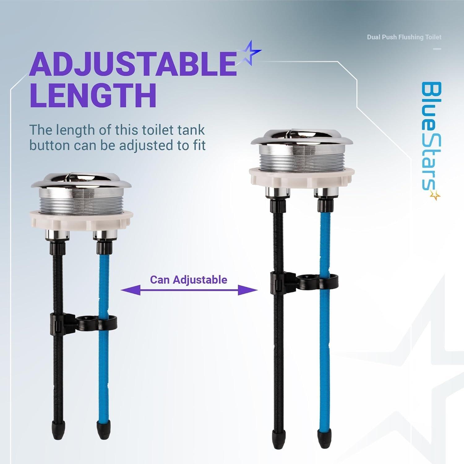 Dual Push Flushing Toilet Water Tank Button with 48mm Thread Diameter image 2