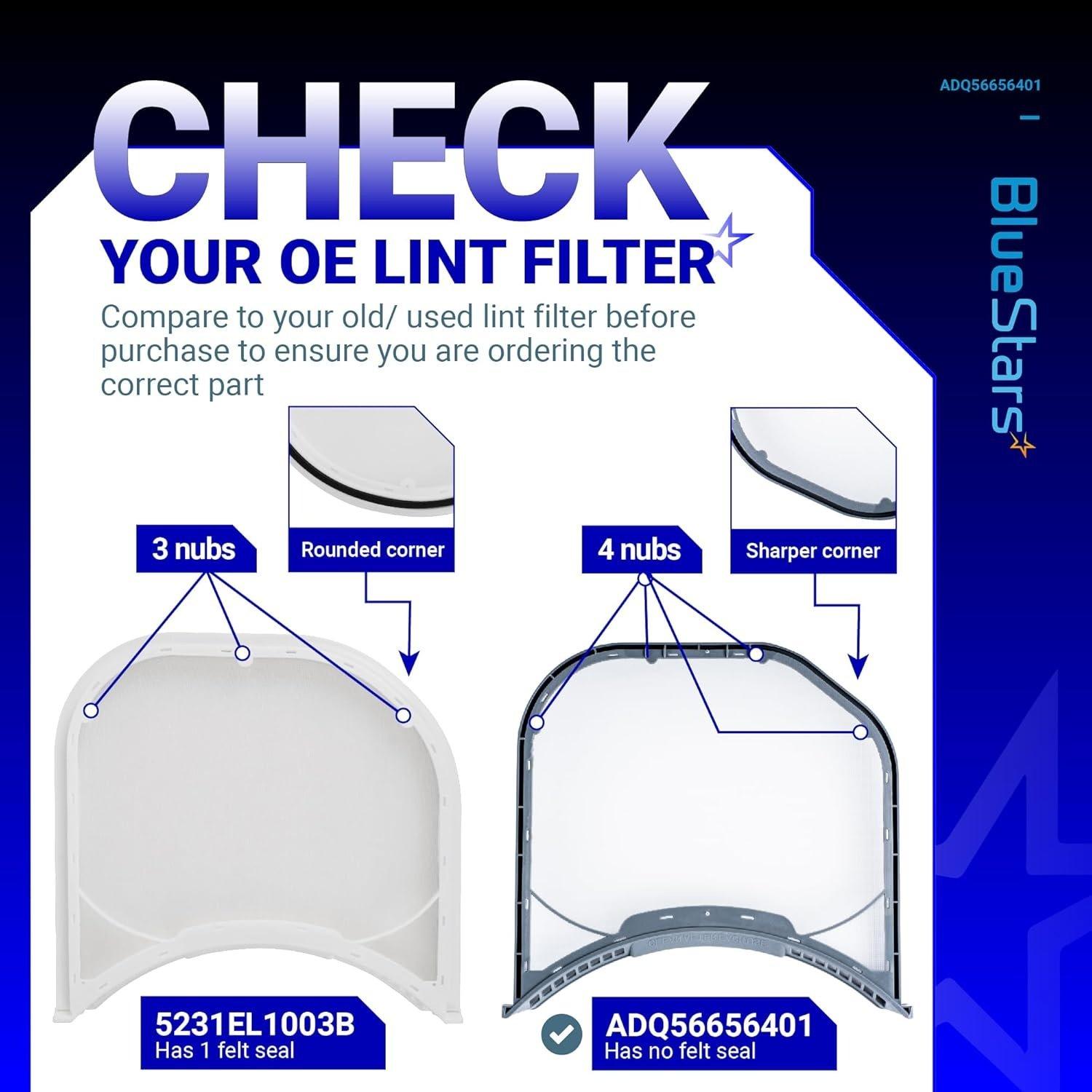 [Lifetime Warranty] ADQ56656401 Dryer Lint Filter Stainless Steel Mesh - Compatible with LG Kenmore DLEX3900B DLEX3370W DLEX3570V DLEX3470V DLEX3250W DLEX3370V DLEX3360V - Replaces ADQ566564 PS3531962 image 5