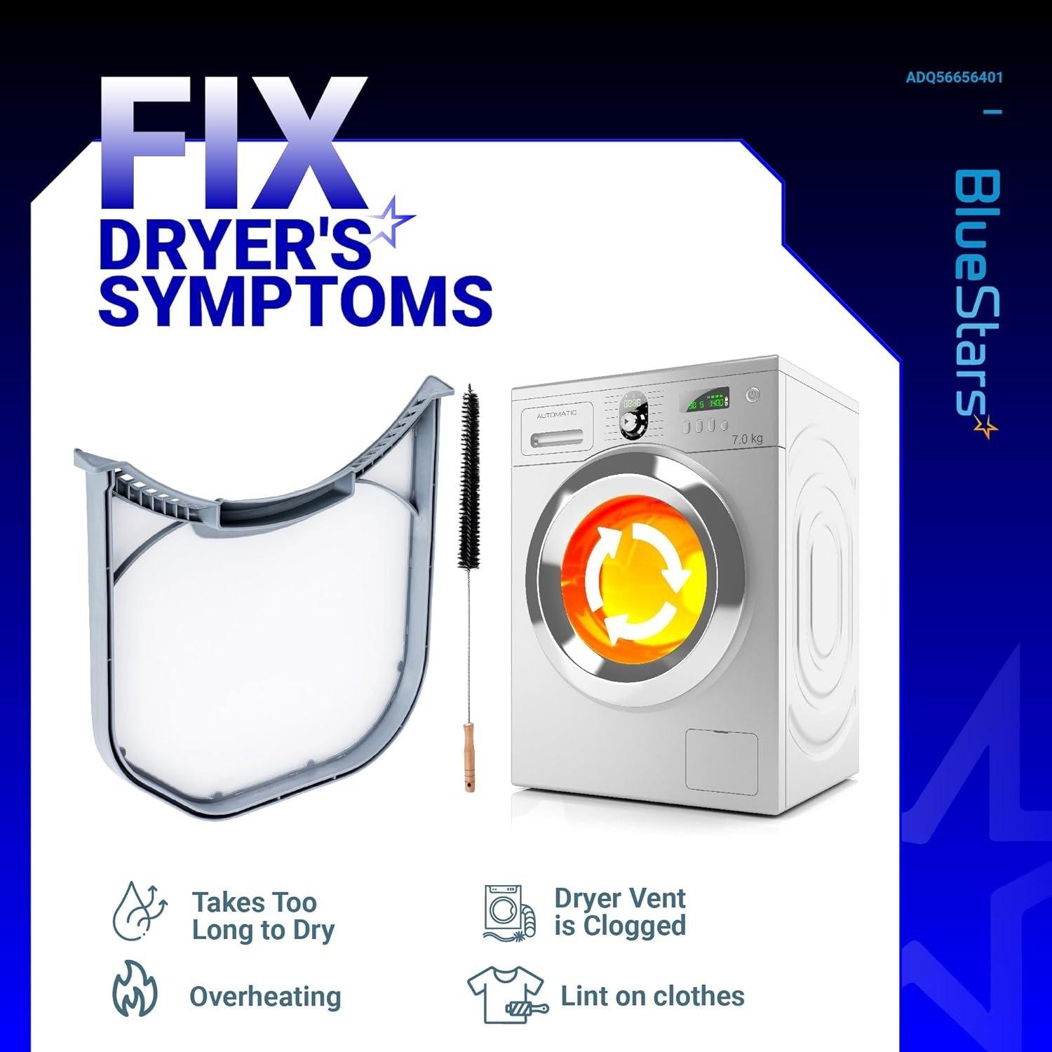 [Lifetime Warranty] ADQ56656401 Dryer Lint Filter Stainless Steel Mesh - Compatible with LG Kenmore DLEX3900B DLEX3370W DLEX3570V DLEX3470V DLEX3250W DLEX3370V DLEX3360V - Replaces ADQ566564 PS3531962 image 1