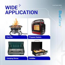 [Lifetime Warranty] 3 Way Propane Splitter Propane Connector QCC/POL with Gauge and Shut-Off Valve thumbnail 4