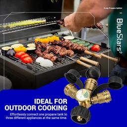 [Lifetime Warranty] 3 Way Propane Splitter Propane Connector QCC/POL with Gauge and Shut-Off Valve thumbnail 8