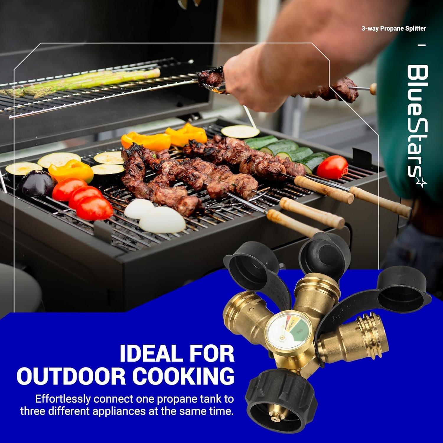 [Lifetime Warranty] 3 Way Propane Splitter Propane Connector QCC/POL with Gauge and Shut-Off Valve image 8