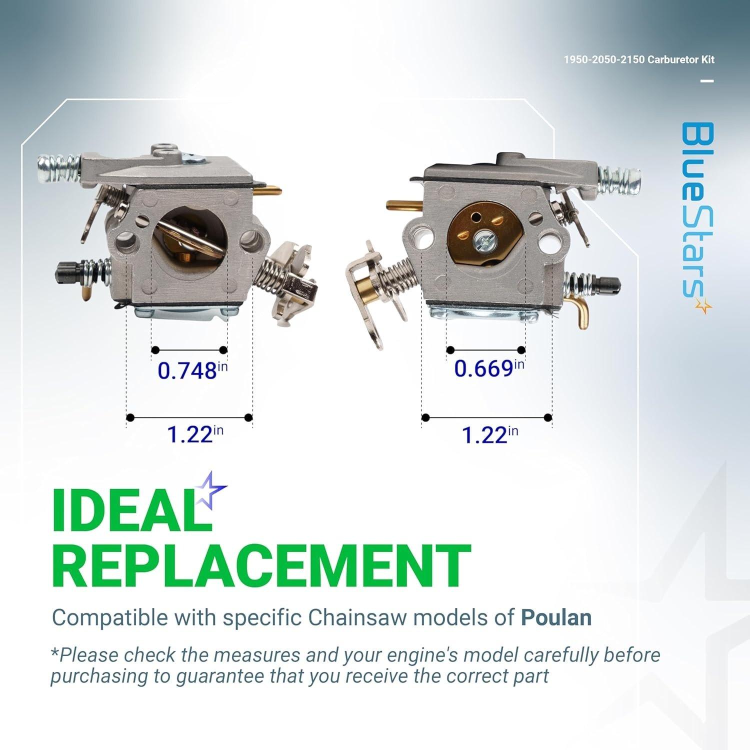 [Lifetime Warranty] 1950 2050 2150 Carburetor Kit (1 carburetor, 1 fuel filter, 1 air filter, 2 yellow fuel lines, 1 primer bulb,1 spark plug,1 gasket) image 6