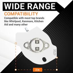 [Lifetime Warranty] 3977394 Dryer Thermal Fuse Replacement - Compatible with Whirlpool Kenmore Dryers - Replaces 80001 279548 695563 2796769 279769VP 3387812 3389946 3398671 AP3094224 PS334278 EAP334278 thumbnail 6