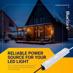 [Lifetime Warranty] 24W 12V LED Power Supply Driver 1.5A - 120VAC to 12V DC Transformer, IP67 Waterproof thumbnail 1