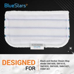 [Lifetime Warranty] Steam Mop Pads Replacement - Compatible with Black and Decker Steam Mop SM1600, SM1610, SM1620, HSMC1321, HSMC1321APB, HSMC1361SGP, BDH1855SM, BDH1760SM, SMP20 - Pack of 5 thumbnail 2