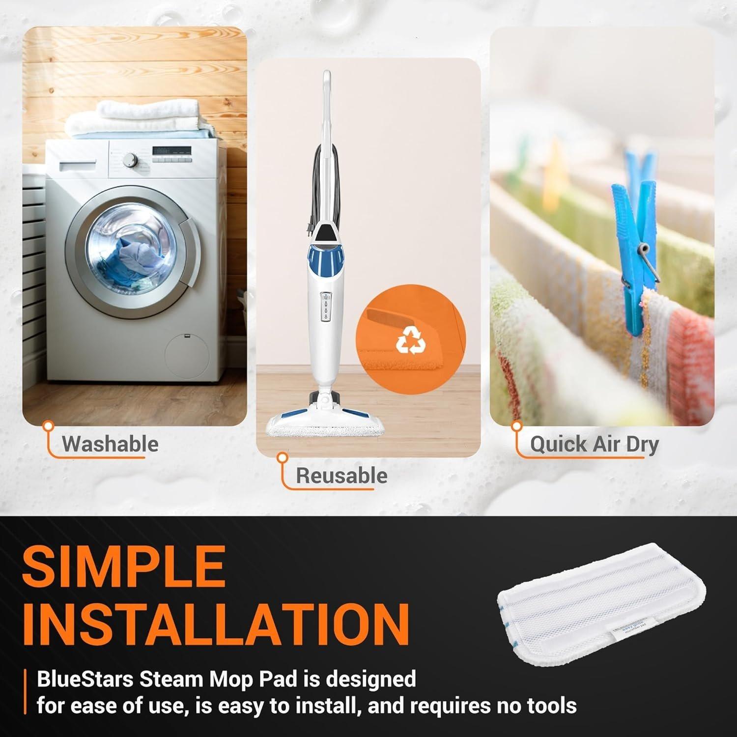 [Lifetime Warranty] Steam Mop Pads Replacement - Compatible with Black and Decker Steam Mop SM1600, SM1610, SM1620, HSMC1321, HSMC1321APB, HSMC1361SGP, BDH1855SM, BDH1760SM, SMP20 - Pack of 5 image 6