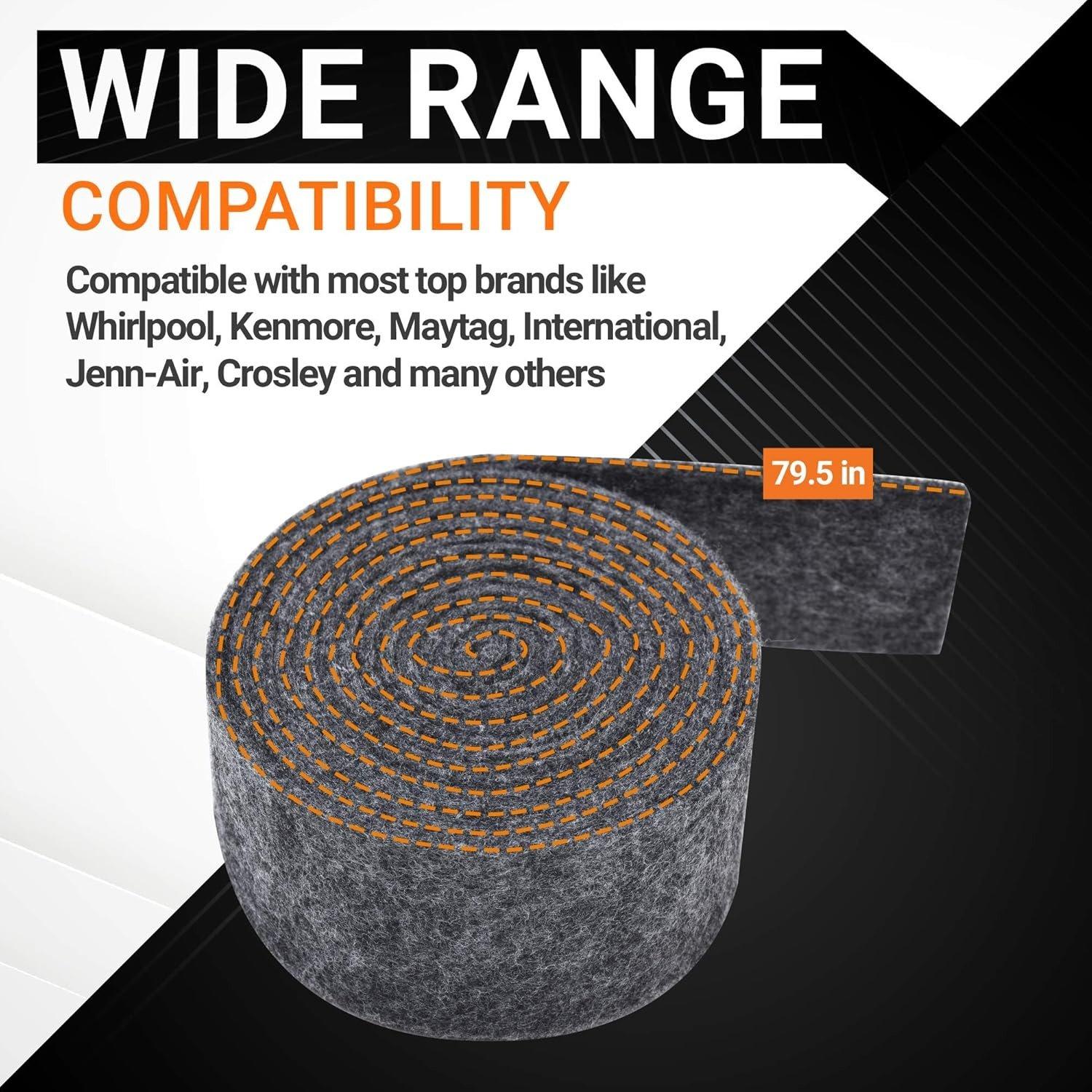 [Lifetime Warranty] 33001807 & 306508 Dryer Drum Felt Seal With Tumbler Bearing Kit - Compatible with Whirlpool & Kenmore Dryers - Replaces WP33001807 306508VP PS1804752 AP4037304 image 1