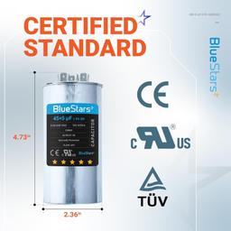 [Lifetime Warranty] 45+5 uF MFD 370/440 VAC Dual Circular Run Start Capacitor CBB65 50/60 Hz - Fits AC Motor Run, Fan Start - Replaces 97F9895 thumbnail 10