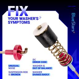 [Lifetime Warranty] DC97-16350V DC97-16350Y Washer Suspension Rods Kit 27.5" - Fit Samsung WA54R7200AV/US WA54R7200AW/US WA5AR7200AV/US WA54R7600AV/US WA54R7600AC/US thumbnail 3