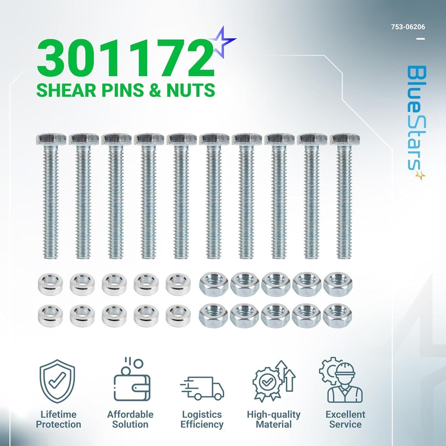 [Lifetime Warranty] 1501216MA 301172 Shear Pins & Nuts - Pack of 10 image 7