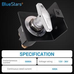 [Lifetime Warranty] 20247 Cut-Off Battery Switch 12V - 36V 500A High Current with Lock-Out Plate thumbnail 2