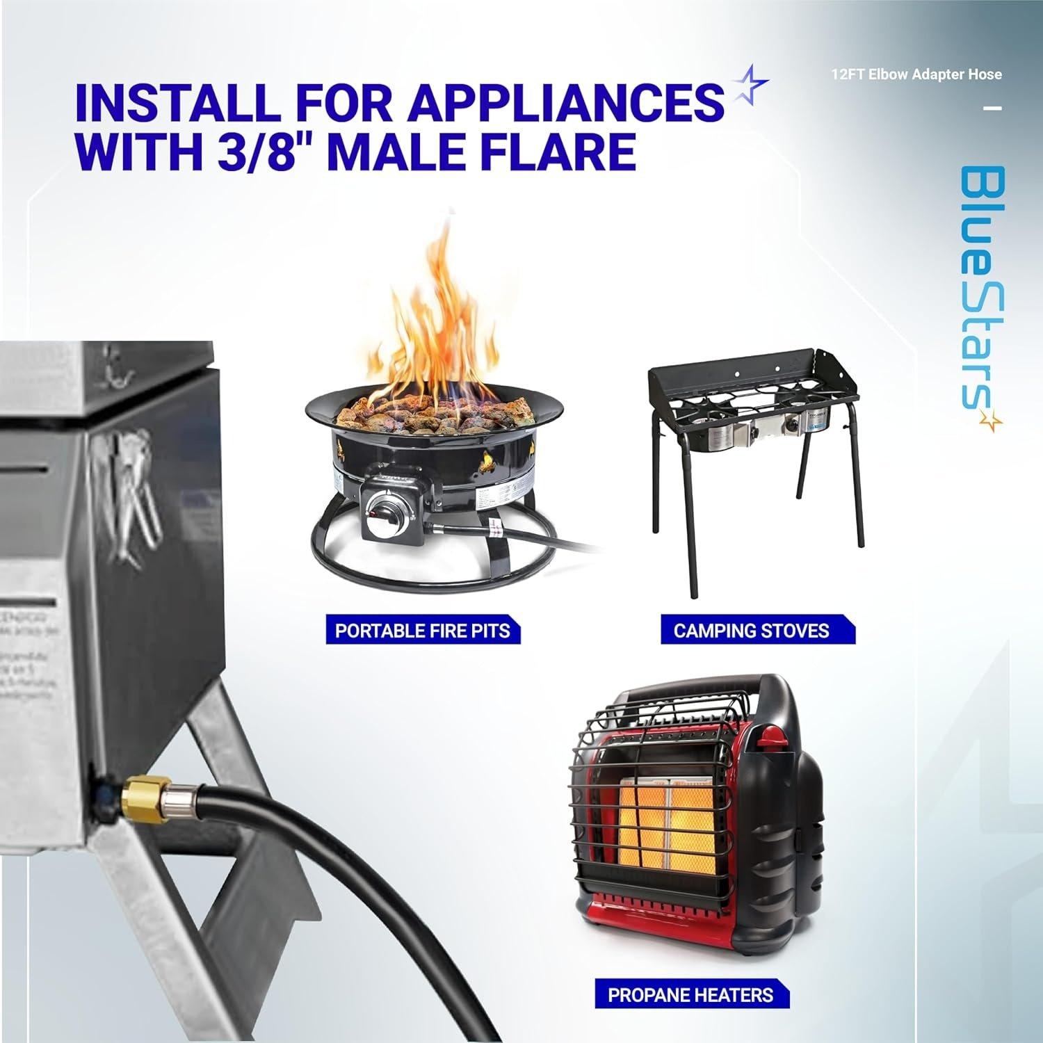 12FT Propane Hose with Elbow Adapter image 6